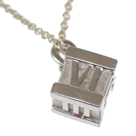 Authentic Vintage Tiffany & Co. Atlas Cube Chain Necklace Pendant - Picture 3 of 9